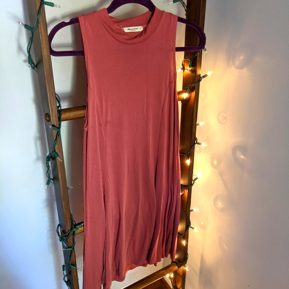 Soft and Stretchy Pink Sleeveless Shift Dress